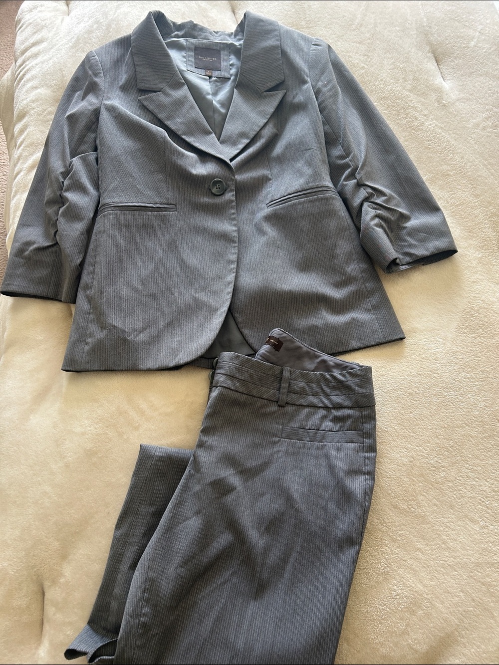 The Limited Gray Pinstripe Women's Suit Jacket & Pants